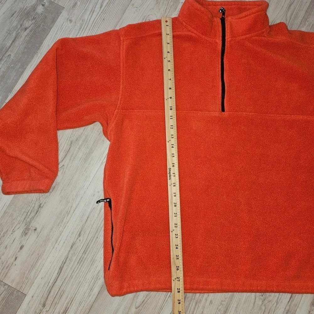 Eddie Bauer EBTEK Fleece Pullover Men's L Orange 1/4Zip Y2K ‎ #61642